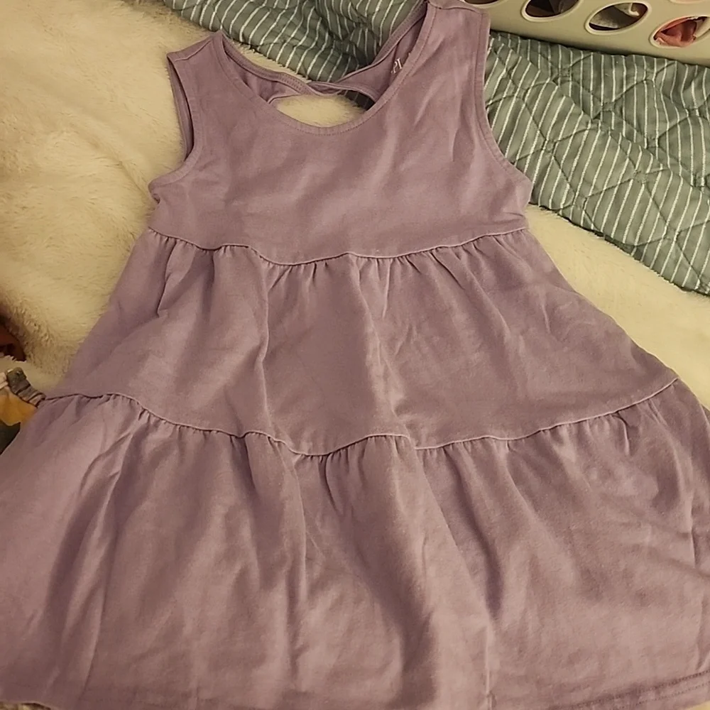 The Children's Place Lavender Solid & Floral Knit Dresses - 2 - Picture 5 of 7
